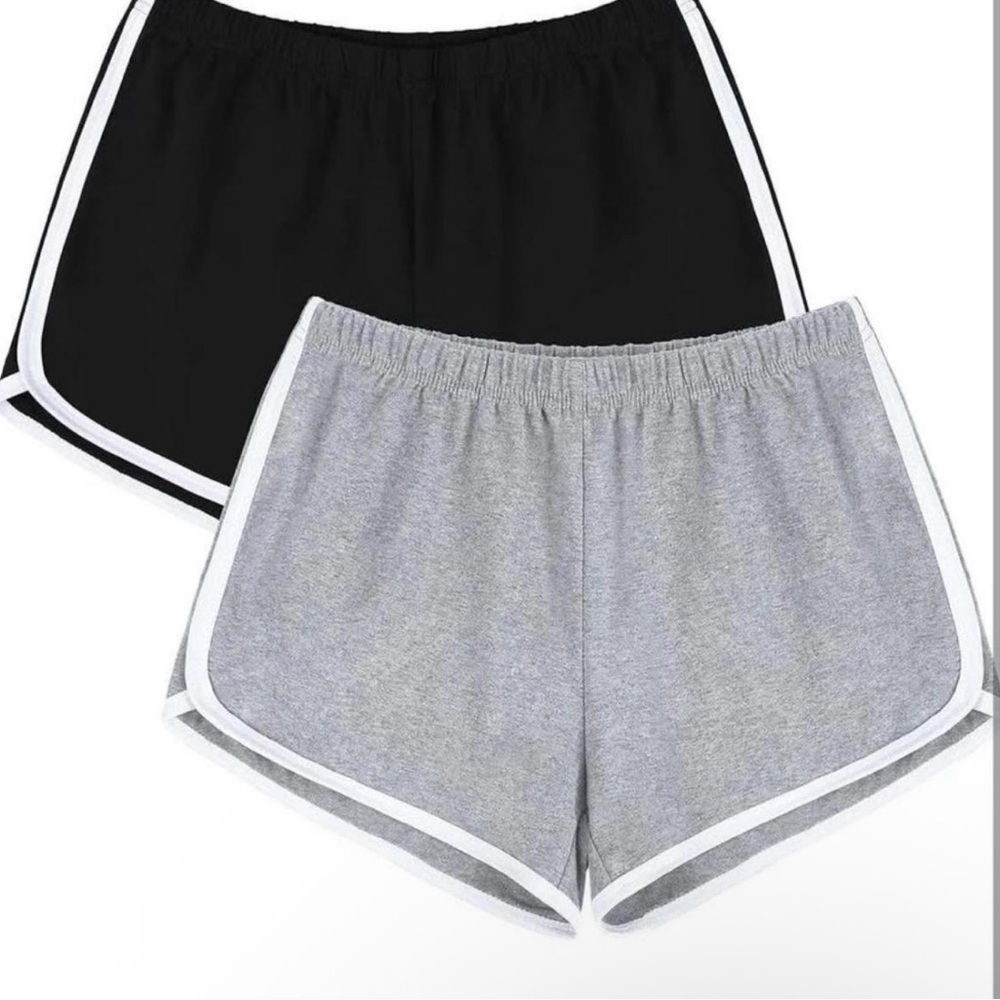 Women's Black and Gray Athletic Shorts